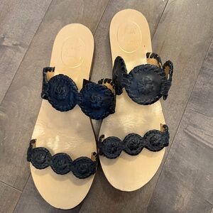 Jack Rogers Black Lauren Sandals